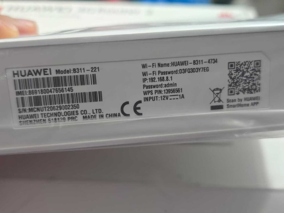 Router Wireless 4G Huawei B311-221 LTE Cat4 Wi-Fi 2.4GHz Slot SIM Deblocat