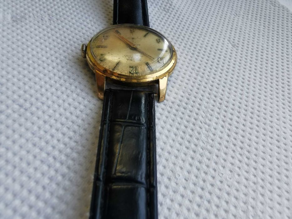Ceas mecanic Dogma Prima 17 rubine,Swiss Made,anii 1950–1960,curea piele