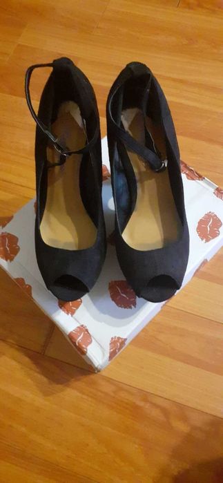 pantofi negri animal print pentru damă  nr. 40
