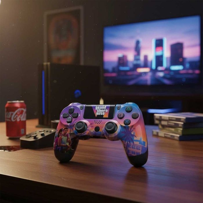 Безжичен PS4 Джойстик FC25/GTA с LED и Вибрация