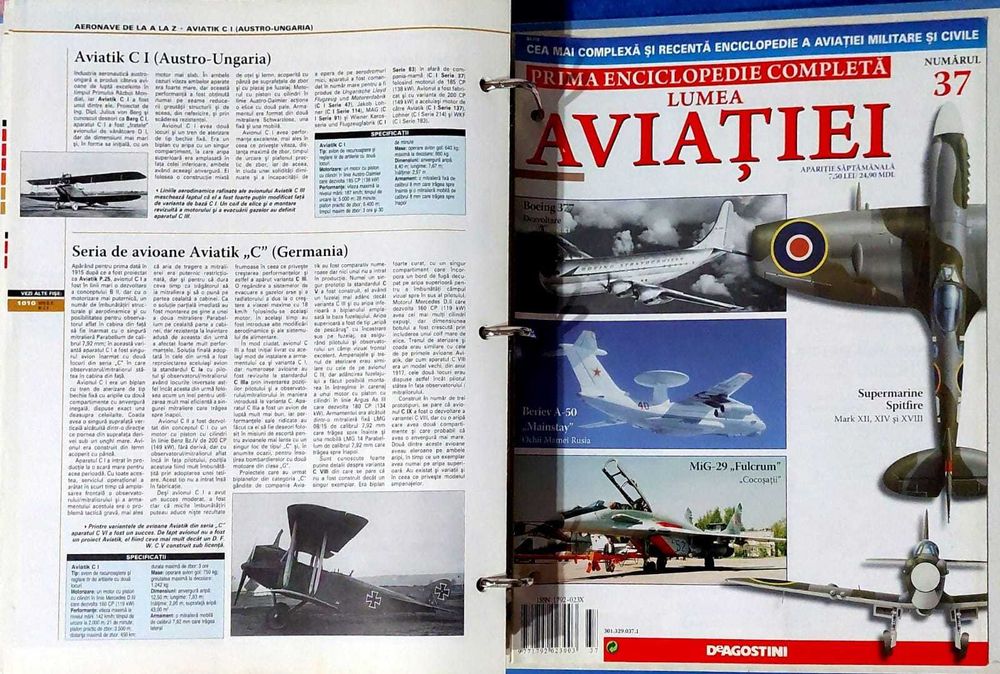 Colectia Lumea aviatiei, primele 37 numere, DeAgostini