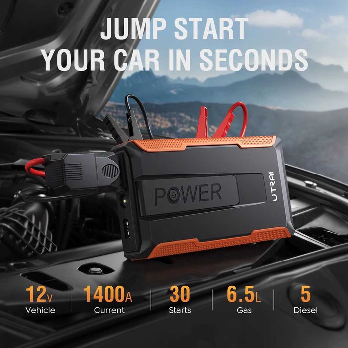 Aвариен стартер Бустер за автомобили Jump starter Utrai T1 – 1400A НОВ