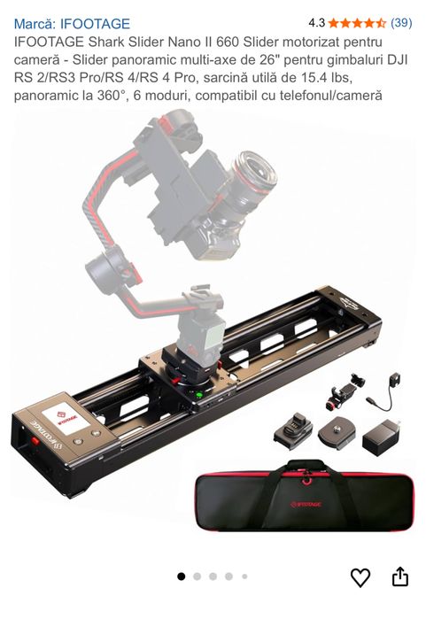 Slider motorizat pentru cameră Shark Slider Nano II 660, NOU Sigilat
