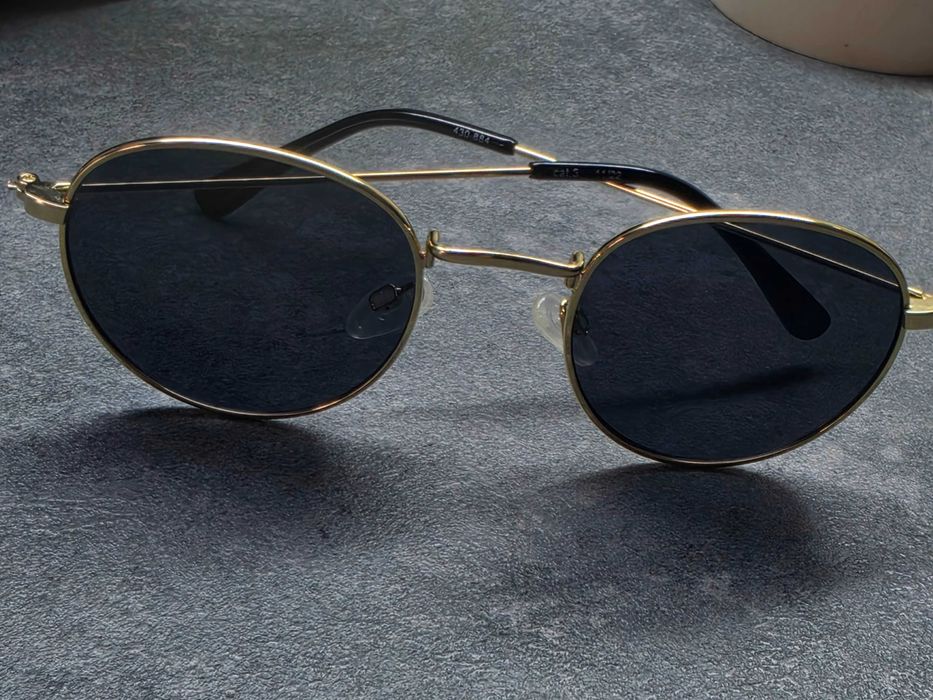 Ochelari de soare rotunzi cu ramă aurie, stil Retro / Unisex