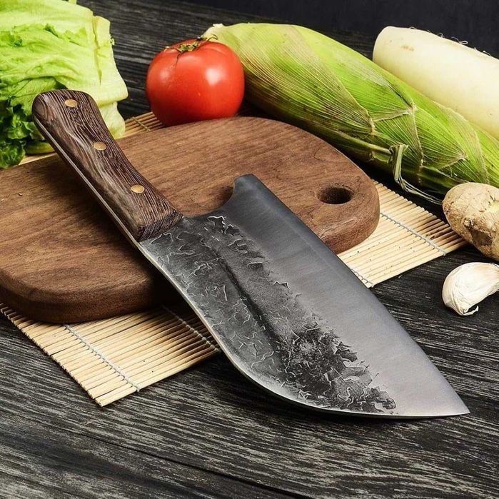 Cutit bucatarie tip satâr B-SQUL 30 cm, lama inox 20 cm, maner lemn, Chef/Japanese Cleaver