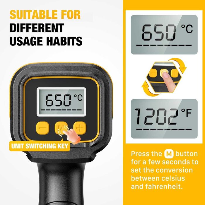 Suflanta/pistol aer cald, 2000W, Ecran LCD,50-650gr,REDUS de la 300RON