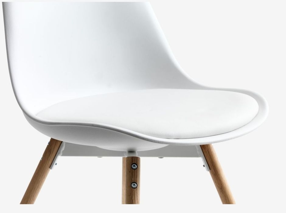 Кухненски стол бял, 2бр (JYSK KASTRUP)