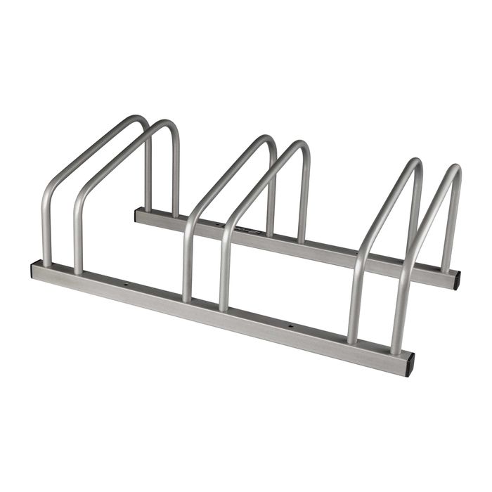 Стойка паркинг за 3 велосипеда колела, Стоманена, Сребриста