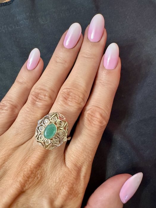 Золотое редкое кольцо Малинка, 750 проба, СССР.