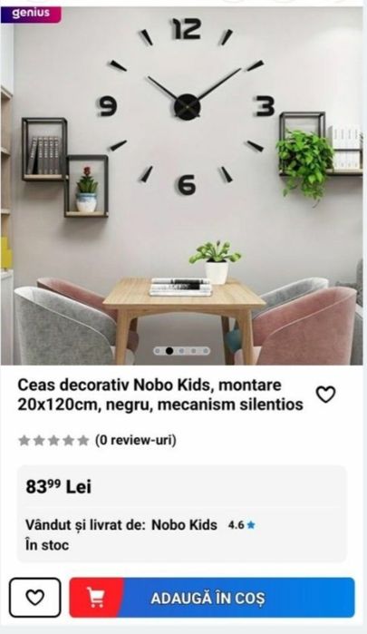 Ceas decorativ nou