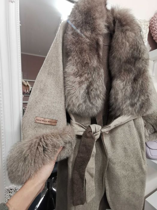 Палто от Алпака, с естествен косъм