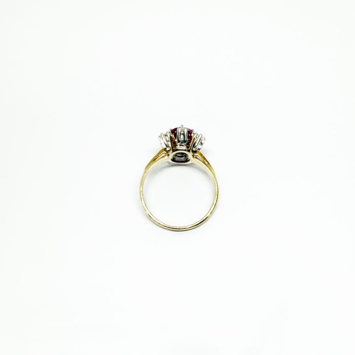 Inel din aur 14k cu rubin natural si diamante naturale