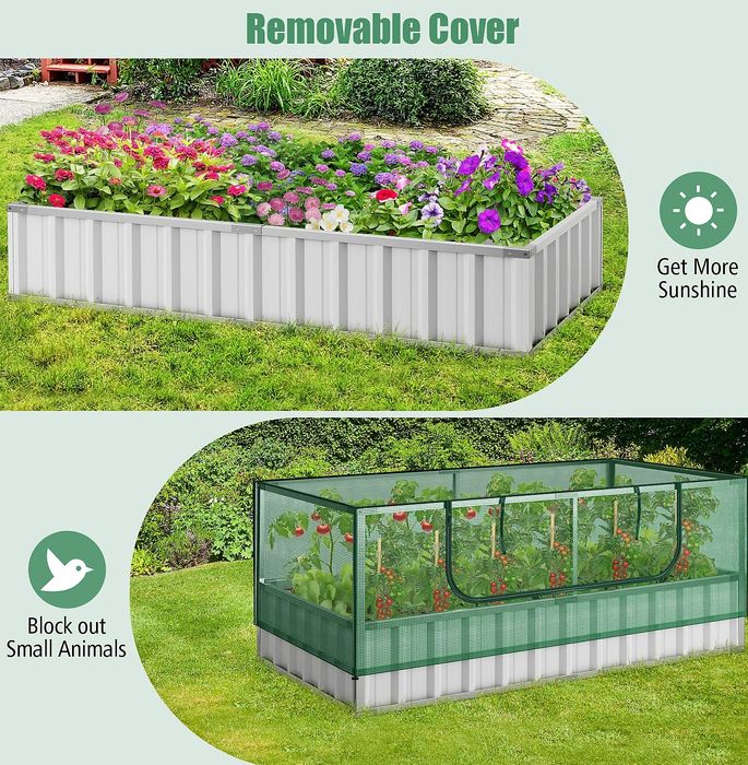 външна оранжерия Правоъгълна кутия за сеялки Комплект градинско повдиг