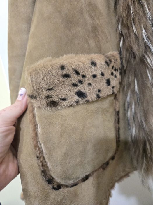 Палто от естествена кожа  с тигрови шарки