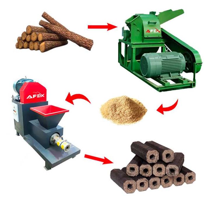 Линия по производству древесных брикетов