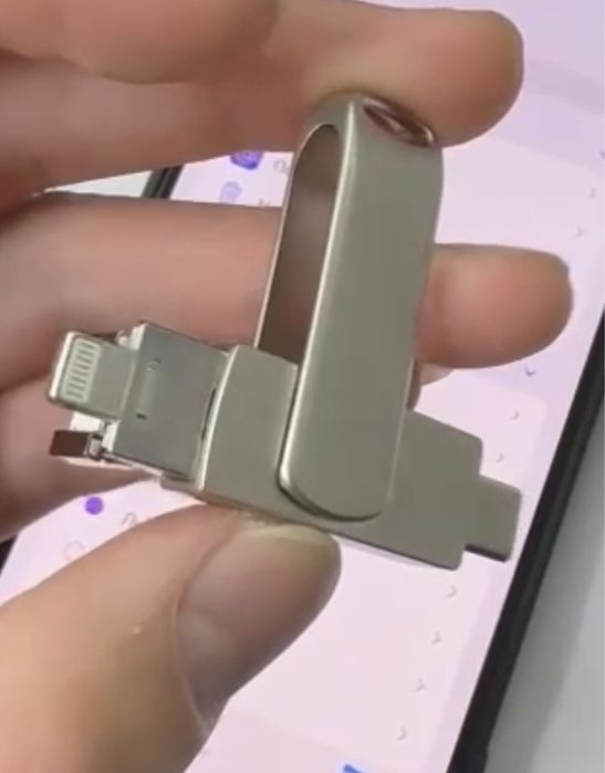флешка 3 в 1, usb, type-c, и lightning для айфона