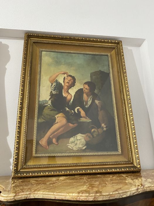 Tablou Vintage Pictura pe Panza Rama Lemn Antic
