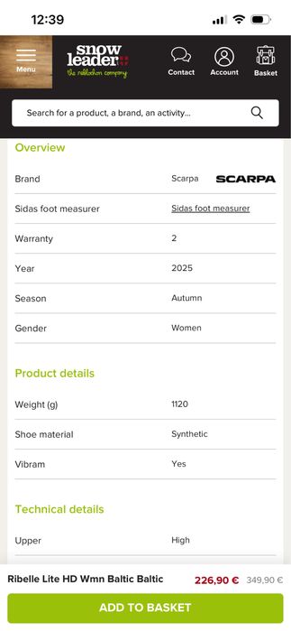 Планински обувки SCARPA Ribelle, 38 номер