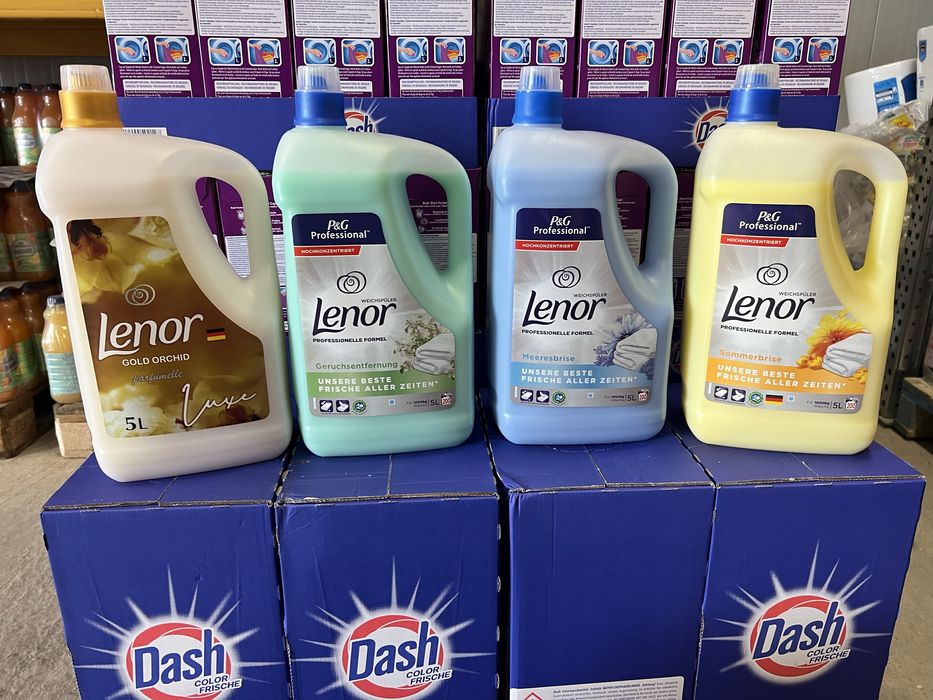 Ариел, Ленор, Персил ТЕЧНИ перилни препарати и омекотители НА ЕДРО!!!