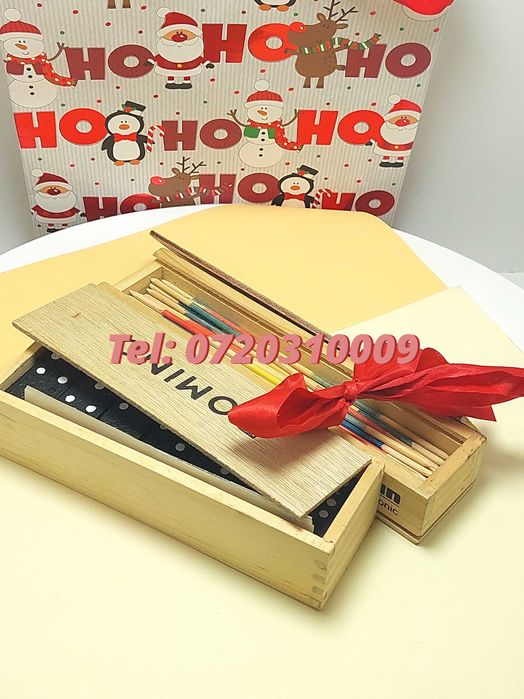 Pachet Cadou Craciun  Joc Marocoo mikadoSi Domino  Transport Gr