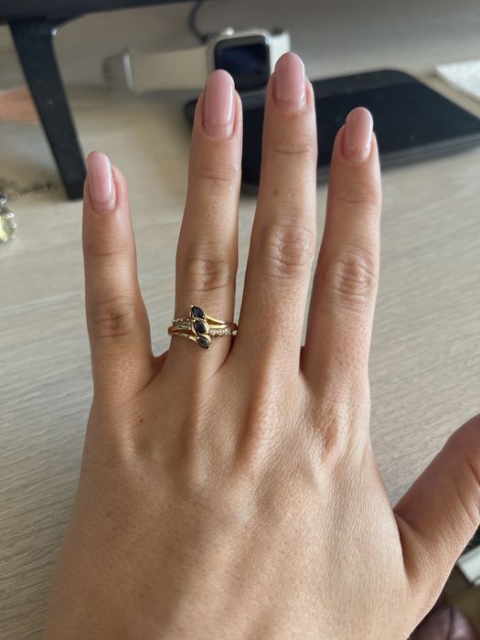 Inel aur galben 14k cu safire
