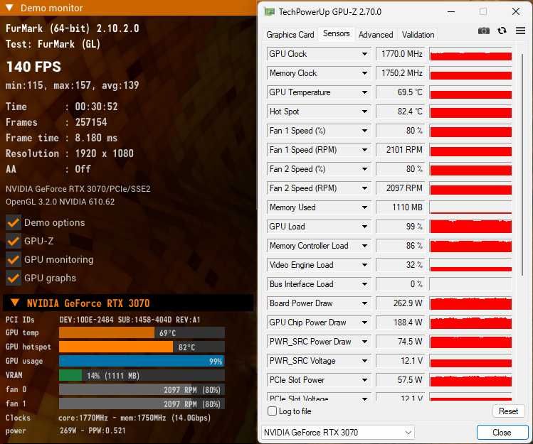 Видеокарта Gigabyte RTX 3070 Vision OC