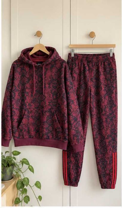 Trening Adidas x Ivy Park, mărimea S, burgundy/negru, set complet