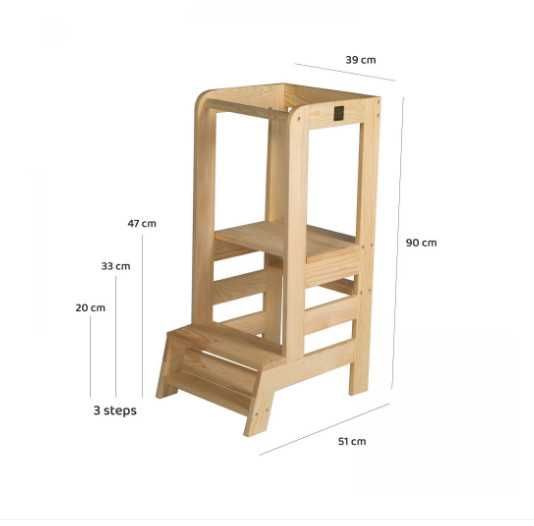 Scaun bebe  de bucatarie din lemn copii , MeowBaby