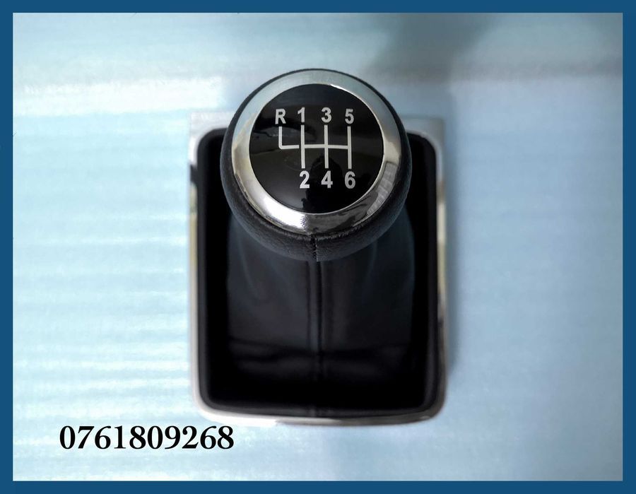 Manson schimbator + nuca PIELE + rama cromata VW Passat B6 CC 6 trepte