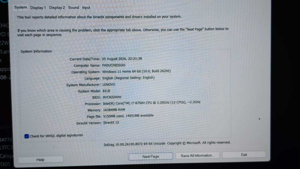 Lenovo Legion Y530-15ICH, i7-8750H, GTX 1060, 16GB RAM, 1.25TB