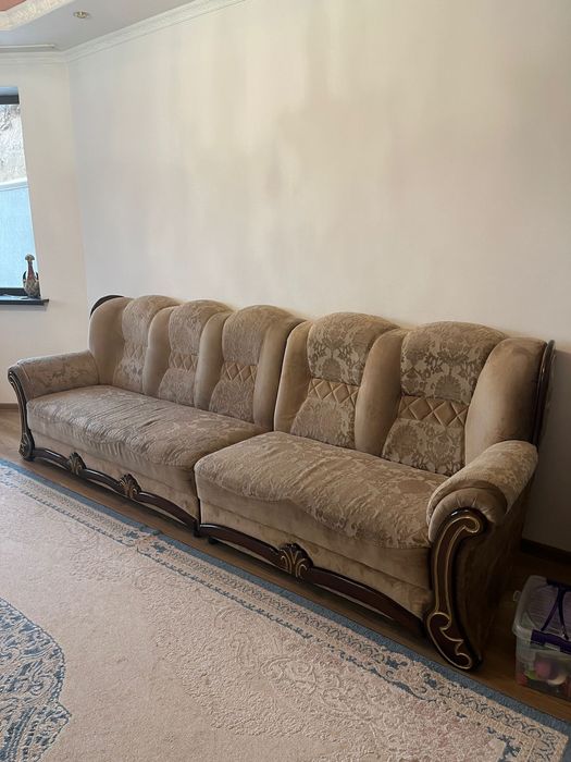 Диван, коричневый, угловой