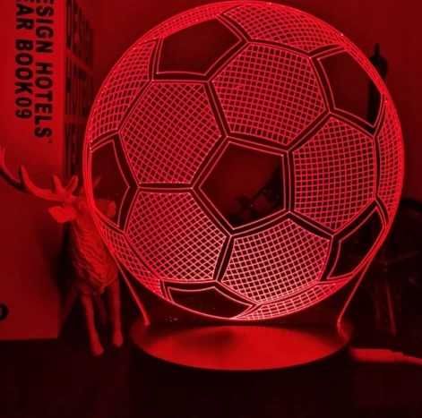 3D нощна лампа футболна топка с дистанционно и USB