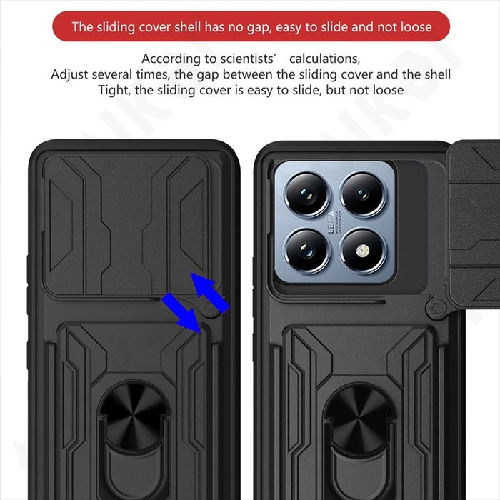 Xiaomi 14T / 14T Pro / RING CARD SLOT Удароустойчив кейс гръб с магнит