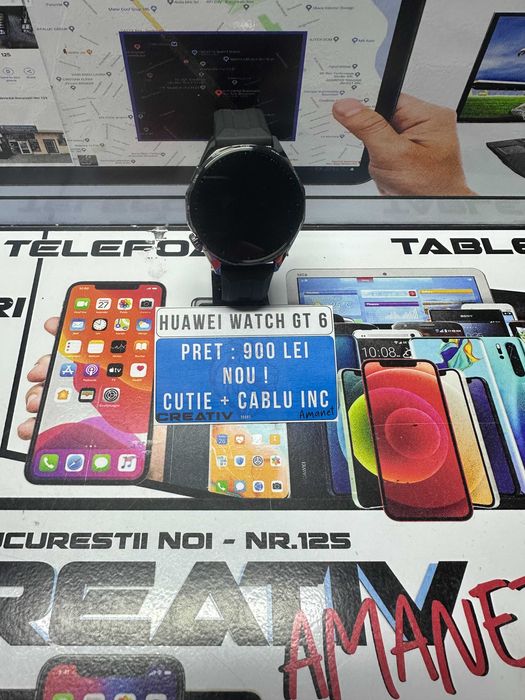 Huawei Watch GT 6 NOU / Cutie+cablu inc / Black / CreativAmanet