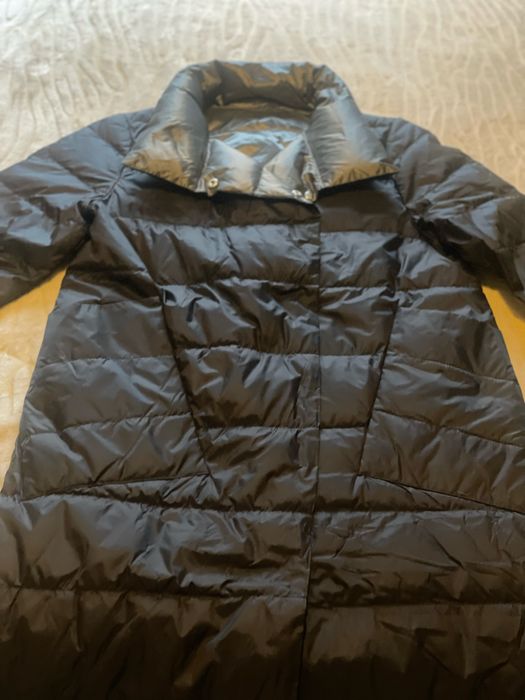 Дамско двулицево палто-черно/сребро