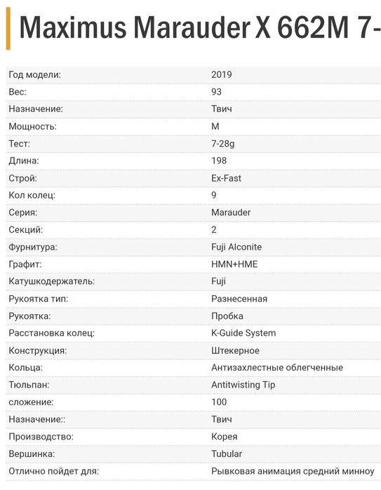 Спиннинг Maximus Marauder - X 662M 7-28 g