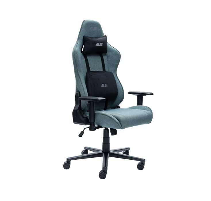 } Кресло 2E GAMING BUSHIDO Lite, ткань, 2D-Armrests, зелёный тёмный