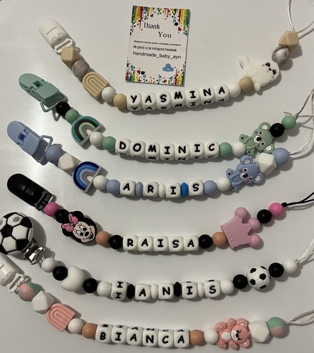 Lănțișoare personalizate pentru suzetă