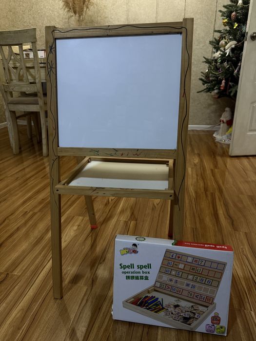 Детская доска для мела и магнитная