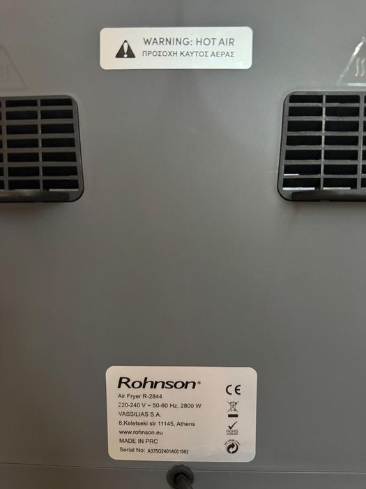Friteuza Hot Air cu cos dublu Rohnson R2844