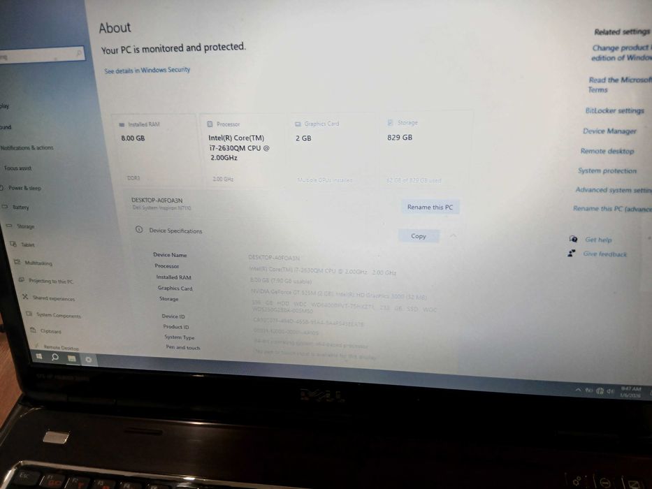 DELL Inspiron N7110 17.3" core i7 SSD