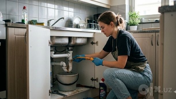 Сантехник. ЗАСОР канализацииш. Чистка конализации аппаратом на кухне