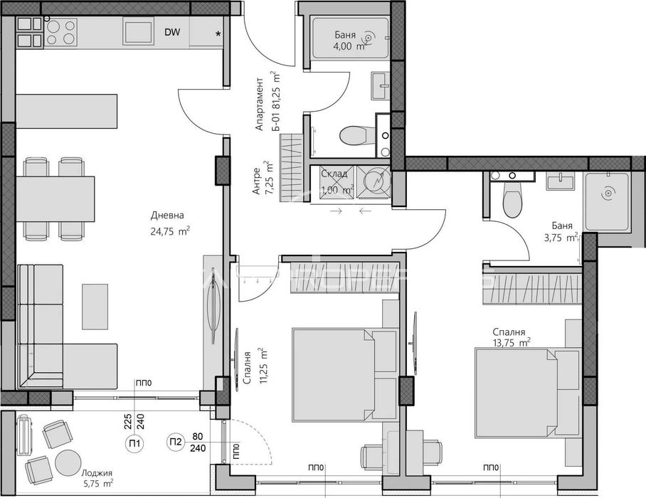 Продава се Тристаен апартамент в Пловдив, Христо Смирненски - 95 кв.м за 1485 €/кв.м - Снимка #9