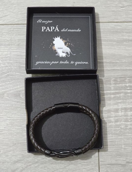 Brățară bărbați piele maro – cu cutie și card cadou