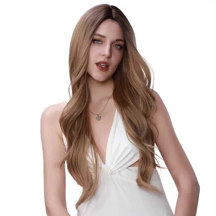 Тъмно руса перука на път с тъмни корени