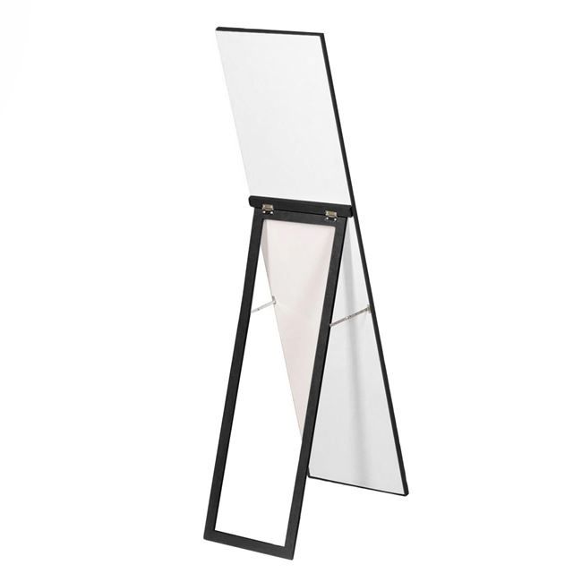 160x40см! Огледало с дървена рамка и стойка