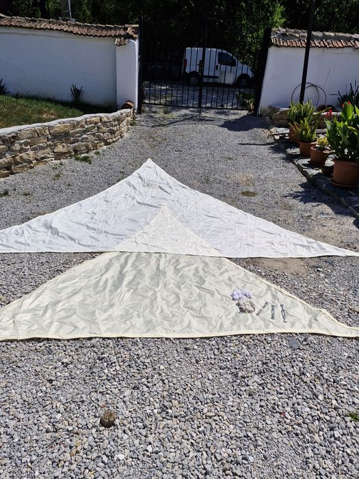 Тенти,триъгълни с обтегачи и въжета