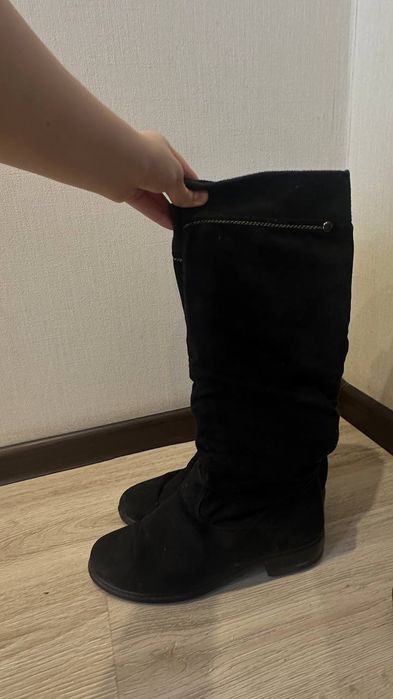 Продам сапоги зима, эко-замша