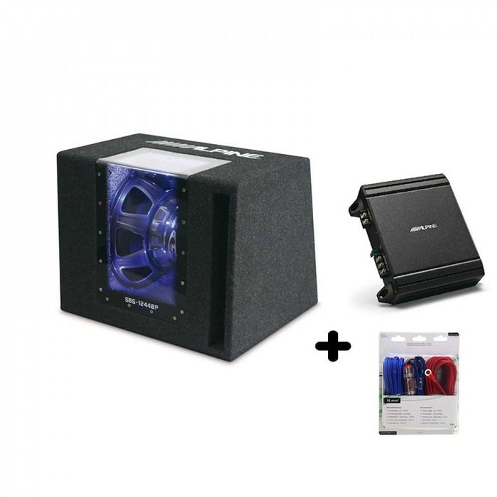 Pachet Subwoofer Alpine SBG-1244BP cu Amplificator MRV-M250