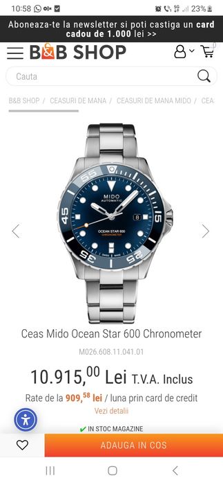 Ceas Mido Ocean Star Diver 600